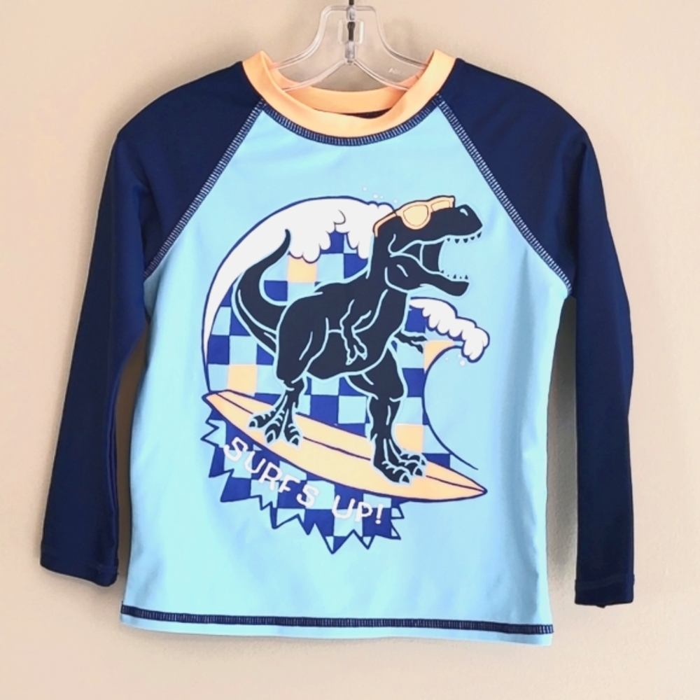 Jumping Beans Rashguard dinosaur swim top